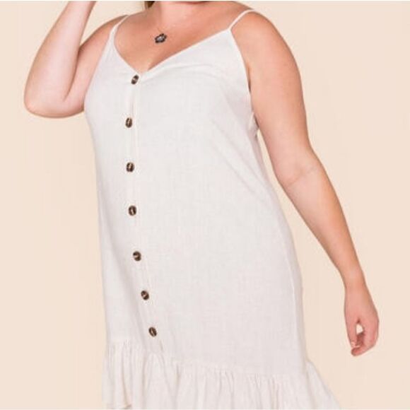 Button front mini dress - Picture 1 of 7